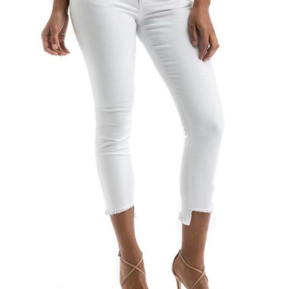 Joe's Mid-Rise White Cropped Ankle Jeans